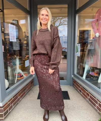 Brauner Paillettenrock