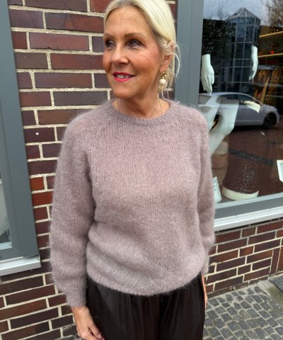 Mohair Strickpullover in Mocca