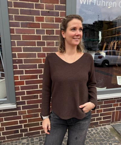 Strickpullover "LSLou" in Dunkelbraun