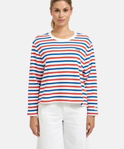 Smith & Soul - Boxy Streifen-Sweatshirt "Paris gets me"