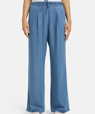 Smith & Soul - Hose mit doppelter Taille in Midblue