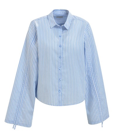 Milano Italy - Hemdbluse mit gerafftem Ärmel in Hellblau