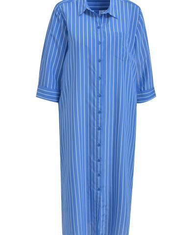 Milano Italy - Midi-Hemdkleid in A-Form in Blau