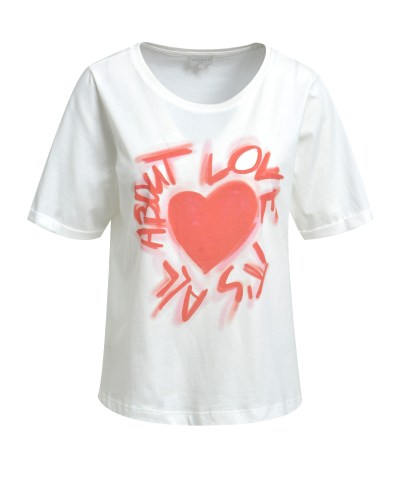 Milano Italy - T-Shirt mit "LOVE" Schriftzug in Offwhite
