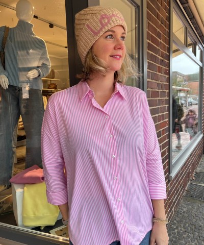 ONLY - OnlGrace Streifenbluse in rosa weiß