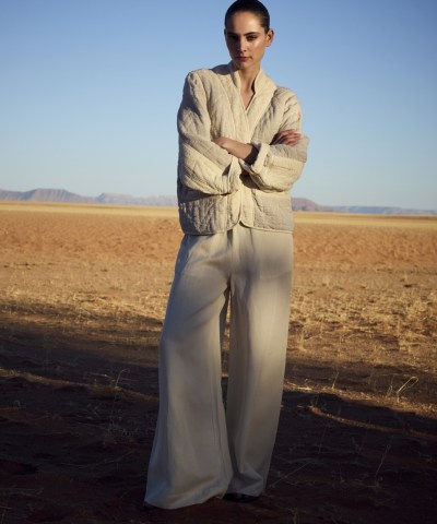 JcSophie - "Leaf" Leinenhose in Hellbeige