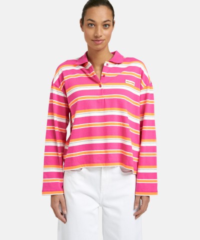 Smith & Soul - Lässiges Rugby-Langarmshirt mit mehreren Streifen