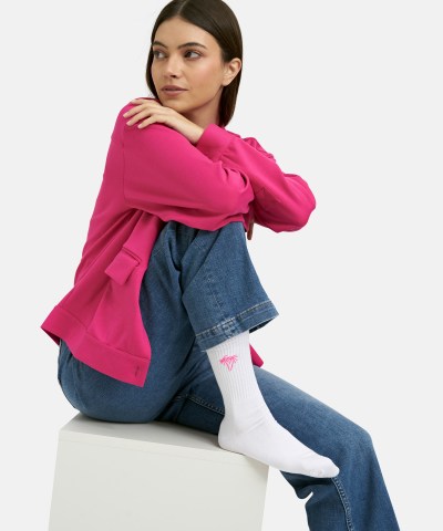 Smith & Soul - Socken mit Palmenstickerei in Neonpink