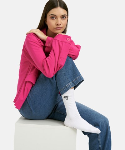 Smith & Soul - Socken mit Palmenstickerei in Schwarz
