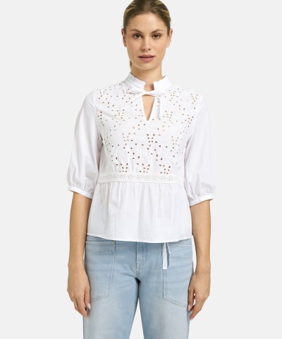 Smith & Soul - Boho Bluse mit Stickerei in Weiß
