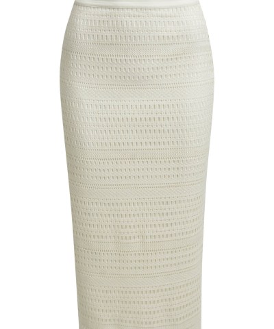 Milano Italy - schmaler Midirock mit Schlitz in Beige