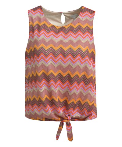 Milano Italy - Top mit ZickZack Print in Toffee