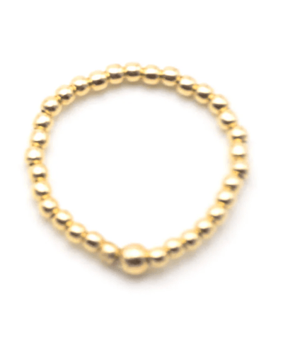 Schmuckstück - Perlenring Sterlingsilber Vergoldet auf Elastikband (2mm)