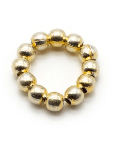 Schmückstück - Perlenring Sterlingsilber glänzend vergoldet (5mm)