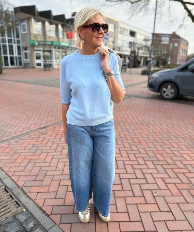 Goldgarn Denim - Luisenpark X-Tra Wide Jeans in Vintageblue