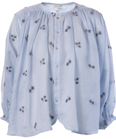 JcSophie - "Maven" Stickerei-Bluse in Hellblau