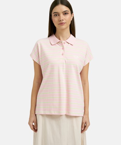 Smith & Soul - Oversized-Polo-Piqué-T-Shirt gestreift