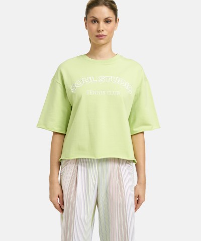 Smith & Soul - College-Sweatshirt mit kurzen Ärmeln in Grün