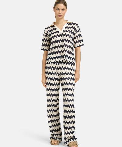 Smith & Soul - Jersey-Häkelhose in ZickZack Muster