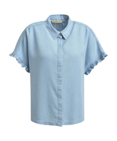 Smith & Soul - Lyocell Denim Rüschenbluse