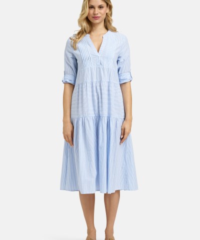 Milano Italy - Volant Midikleid in Hellblau