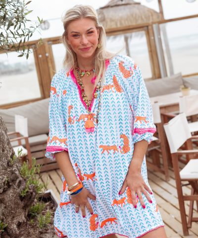 Place du Soleil - Tunikakleid mit Tigermotiv