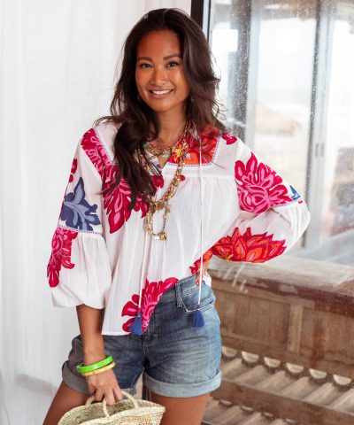 Place du Soleil - Bluse mit großen Blüten