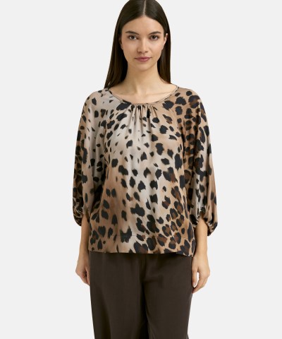 Smith & Soul - Leo-Volants Bluse mit Raffung
