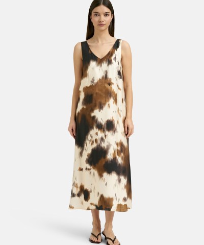 Smith & Soul - Midi-Trägerkleid im Kuhprint