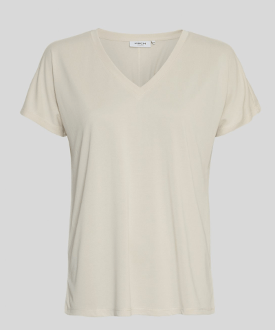 MSCH Copenhagen - MSCHFenya Modal V Neck T-Shirt in Beige