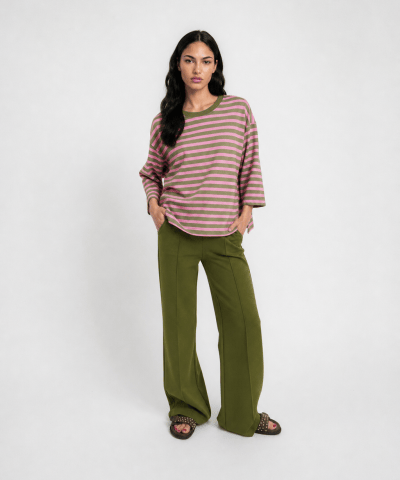 Smith & Soul - Ringelsweatshirt in Rose Olive