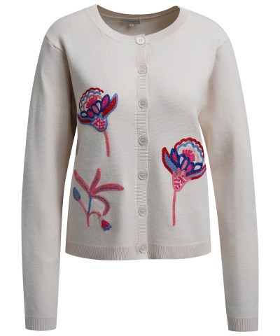 Milano Italy - Cardigan mit Stickerei in Creme