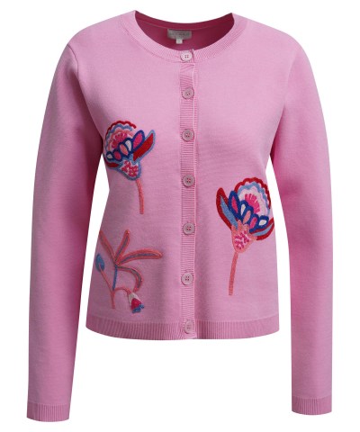 Milano Italy - Cardigan mit Stickerei in Rose