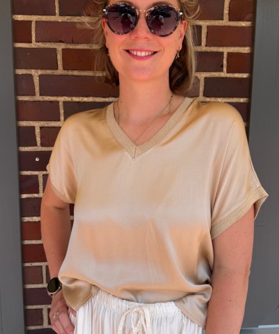 Satinshirt in Gold