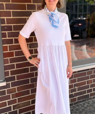 T-Shirt Midikleid in Weiß