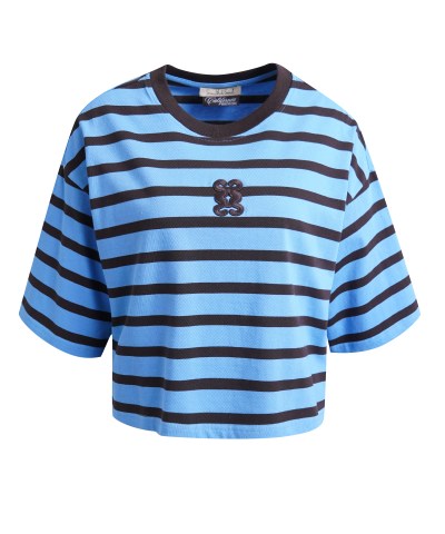 Smith & Soul - Anagram-Pullover mit halben Ärmeln in Saphirblau