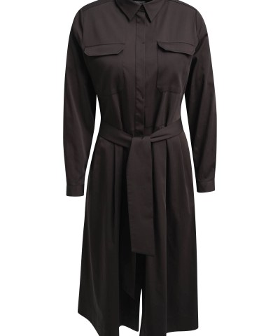 Milano Italy - Midikleid mit Bindegürtel in Mocca