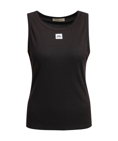 Smith & Soul - Enges Metallic-Tanktop In Schoko