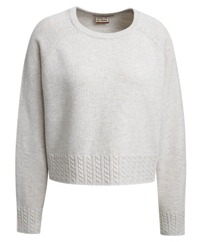 Smith & Soul -  Wollpullover im Zopfmuster in Creme
