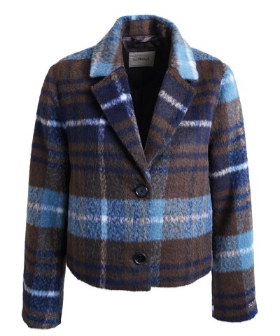 Smith & Soul - Kurze Karojacke in Blau Braun