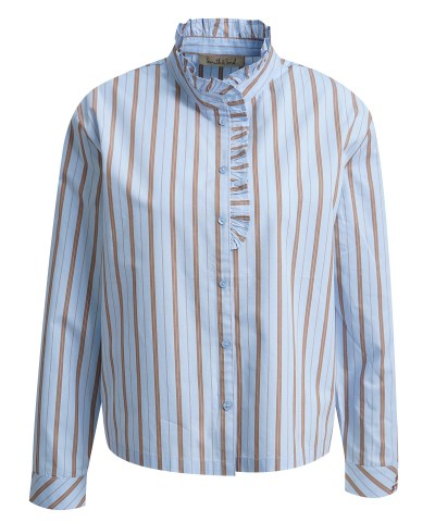 Smith & Soul -  Gestreifte Rüschenbluse in Hellblau