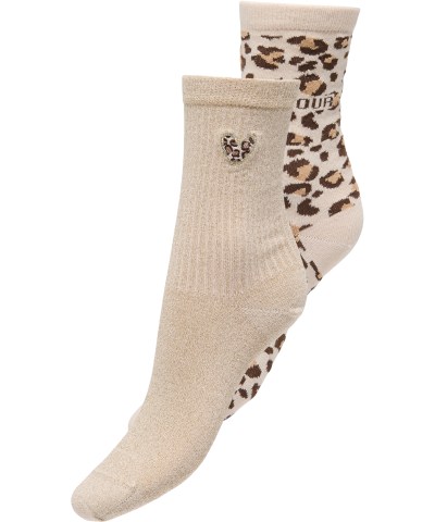ONLY - OnlOlivia Leo Socken im Doppelpack Beige