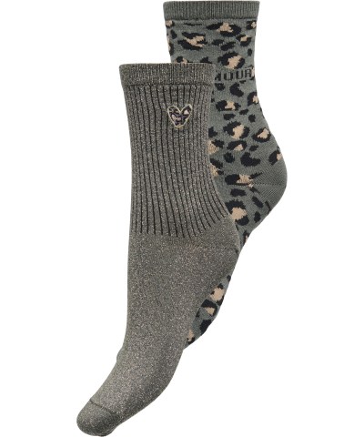 ONLY - OnlOlivia Leo Socken im Doppelpack Grün