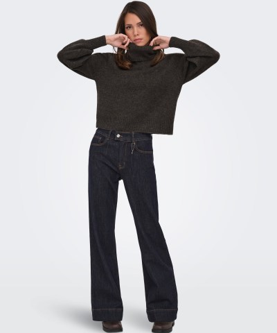 ONLY - OnlOlivia Rollkragen Strickpullover in Mole