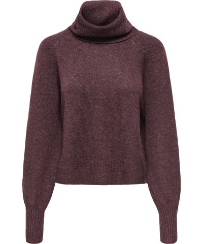 ONLY - OnlOlivia Rollkragen Strickpullover in Rotton