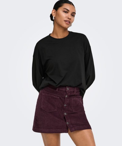 ONLY - OnlHappy Langarm Shirt in Schwarz