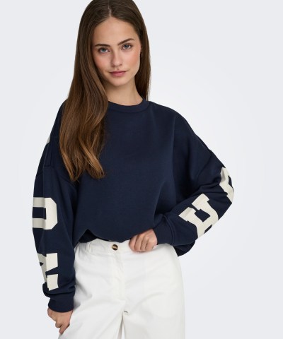 ONLY - OnlSweat Sweatshirt mit Rückenprint in Dunkelblau
