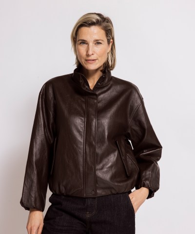Zhrill - ZHIAsami vegane Lederjacke in Braun