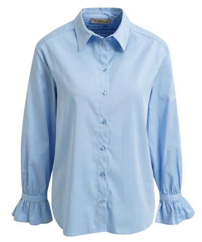 Smith & Soul - Bluse mit Volant-Manschette in Hellblau