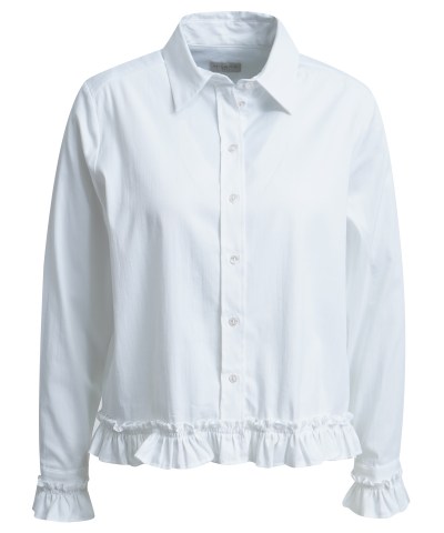 Milano Italy - Weiße Bluse mit Rüschensaum